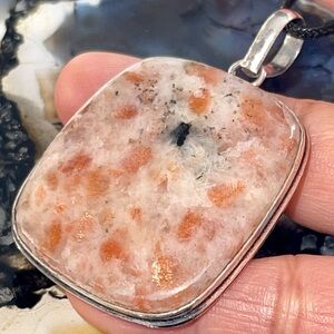 Sunstone Oligoclase Feldspar Pendant 2 1/4”